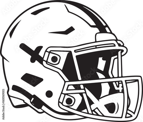 American Football Helmet Line Art