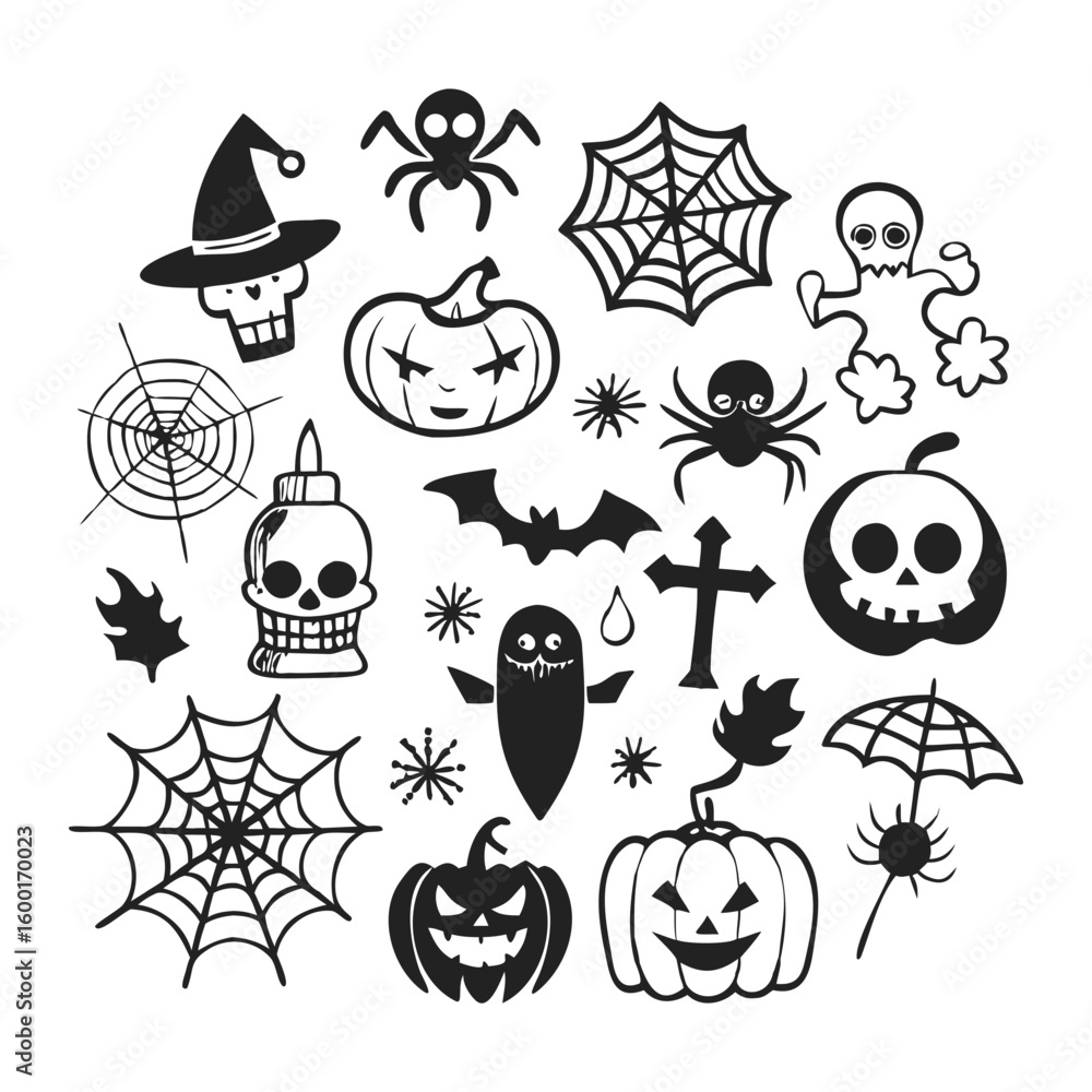 Obraz premium set of halloween icons