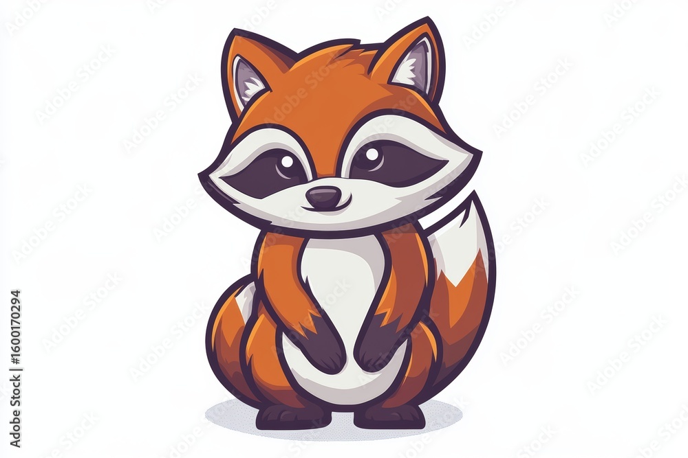 Obraz premium This adorable fox illustration showcases a cute character design perfect for children's products, educational materials, or playful branding.