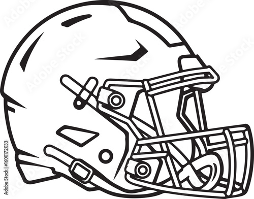 American Football Helmet Line Art