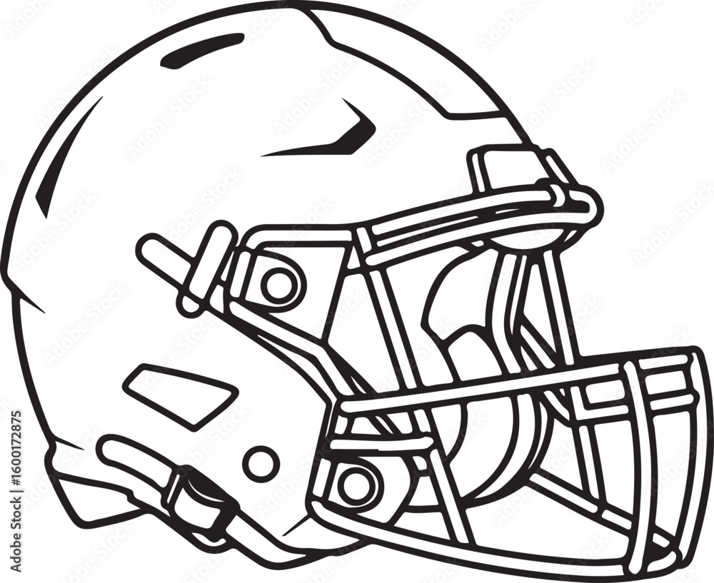 Fototapeta premium American Football Helmet Line Art