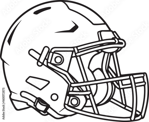 American Football Helmet Line Art