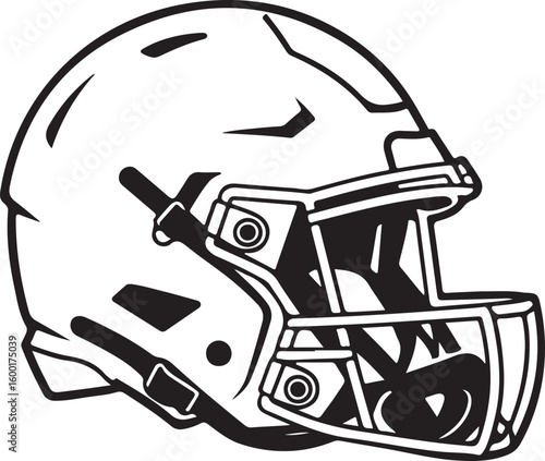 American Football Helmet Line Art