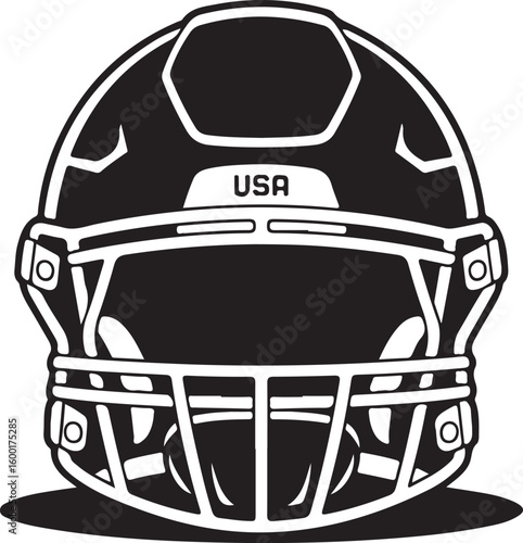 American Football Helmet Line Art