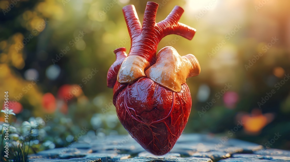 Naklejka premium Detailed of a human heart anatomy