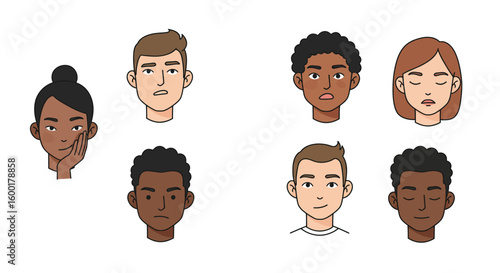 Streamlined Male Character Heads for Digital Content