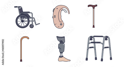 Rehabilitation and Accessibility Flat Line Elements