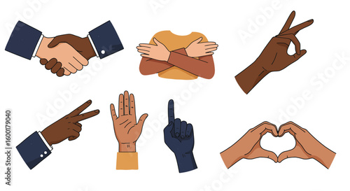 Modern Nonverbal Communication Signs and Symbols Pack