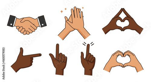 Human Hands Expressing Emotions and Actions Set