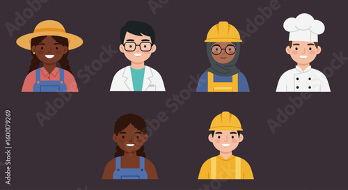 Global Community People Characters in Modern Style