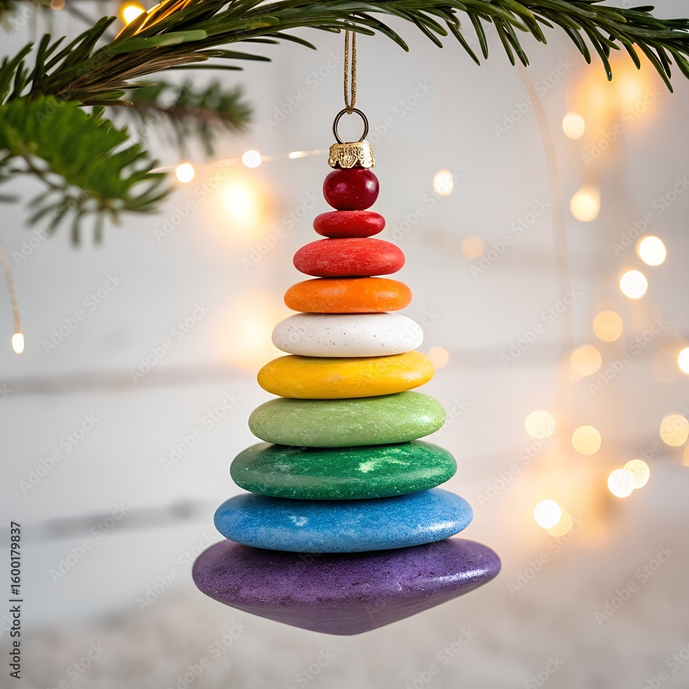 Obraz premium Rainbow Stone Christmas Tree Ornament
