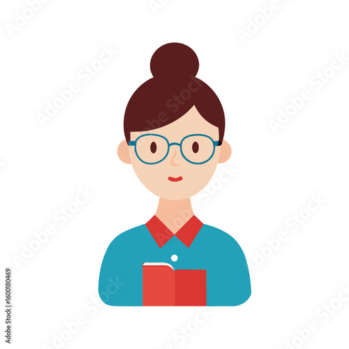 Illustration Of A Kind Librarian Woman With Books