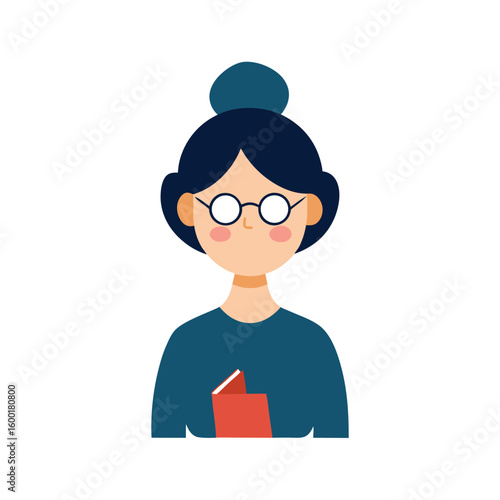 Illustration Of A Kind Librarian Woman With Books