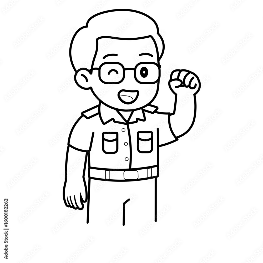 Fototapeta premium cartoon thai teacher illustration