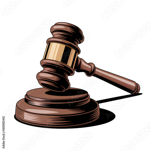 Gavel Symbol of Justice and the Law isolated on transparent background