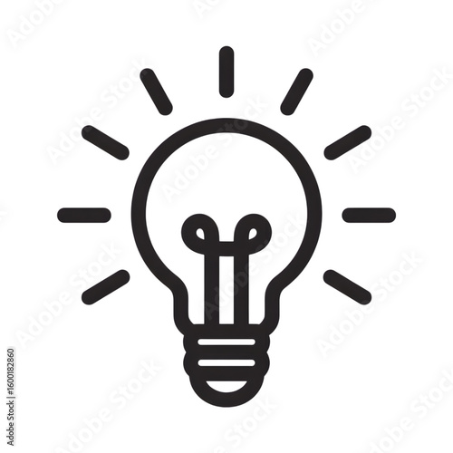 Brilliant Idea Lightbulb Icon Innovation Concept Solution Symbol Creative Thinking Graphic Problem Solving Design Element isolated on transparent background