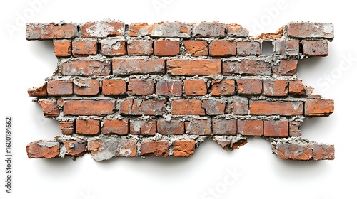 Segment of an old damaged brick wall