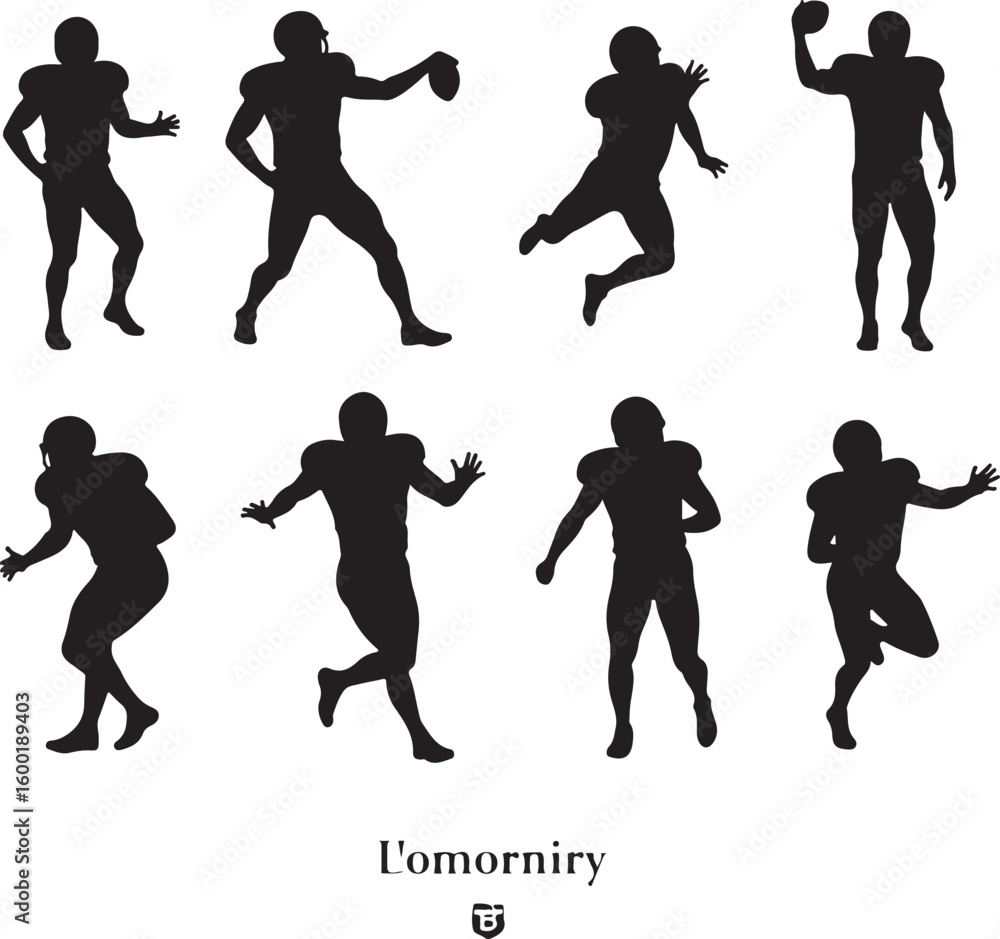 Fototapeta premium american football, silhouette, vector bundle