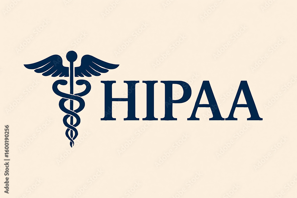 Naklejka premium HIPAA, HIPAA Security, cybersecurity in healthcare, healthcare data protection, digital health security, HIPAA compliance, medical cybersecurity, patient data security, digital lock icon, shield icon,
