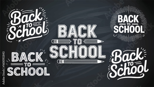 Back to School Emblems: A collection of intricately designed emblems and typography elements to celebrate the start of the school year.