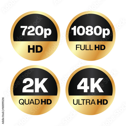 Video Dimension Labels Vector Illustration