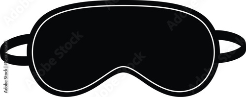 Comfortable Black Sleep Mask Silhouette, Restful Icon