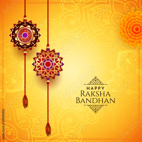Happy Raksha Bandhan Indian festival celebration greeting card