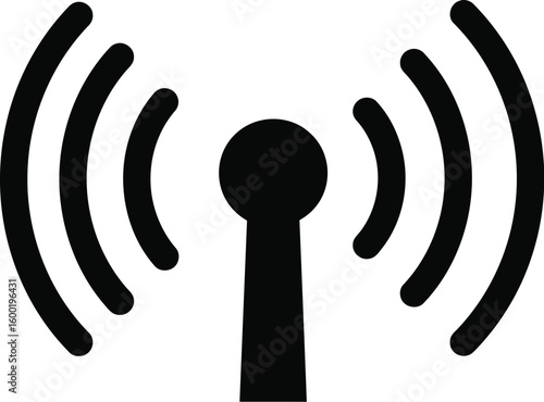 Wireless Antenna Signal Icon, Connectivity Network Symbol