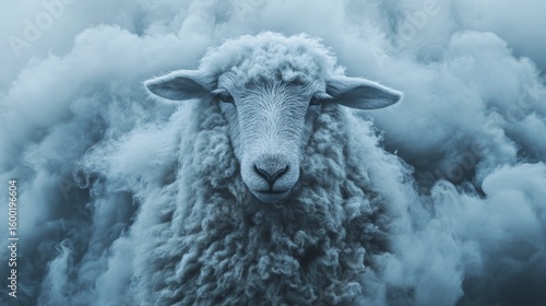 Wallpaper Mural A sheep is standing in front of a cloud of smoke Torontodigital.ca