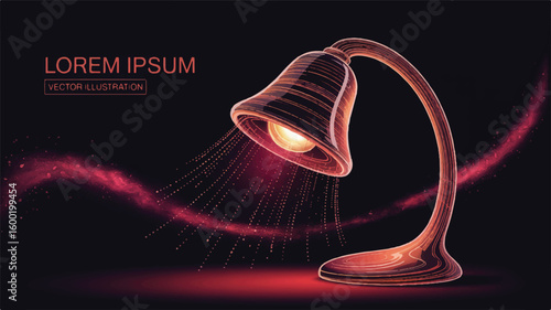 Illuminating Elegance: A meticulously designed lamp casts a warm, inviting glow against a dark background, evoking a sense of comfort and sophistication. 