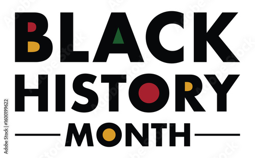 Black history month  Typography Design on White Background