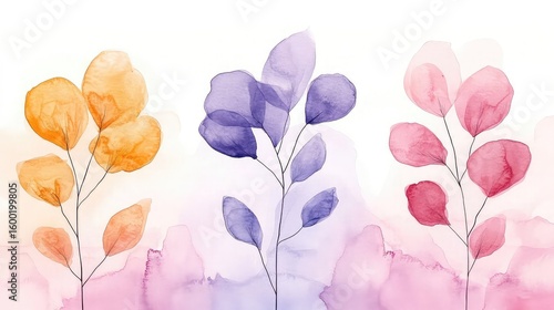 Watercolor line drawings blending ink outlines with light watercolor washes to create soft, expressive artworks featuring florals, architecture, or characters in modern artistic styles.