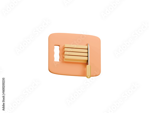 manual cutting icon 3d illustration render