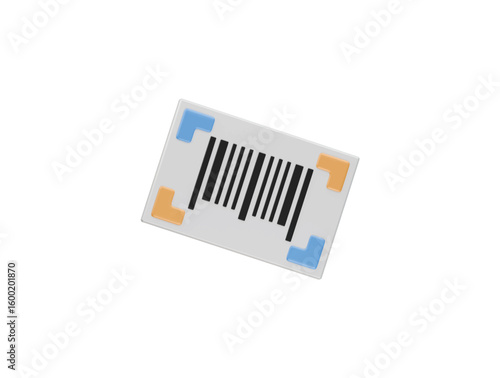 barcode icon 3d illustration render