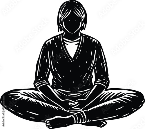 sitting cross legged