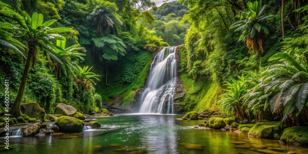 Fototapeta premium Cascade des ?crevisses in the Jungle at Basse-Terre