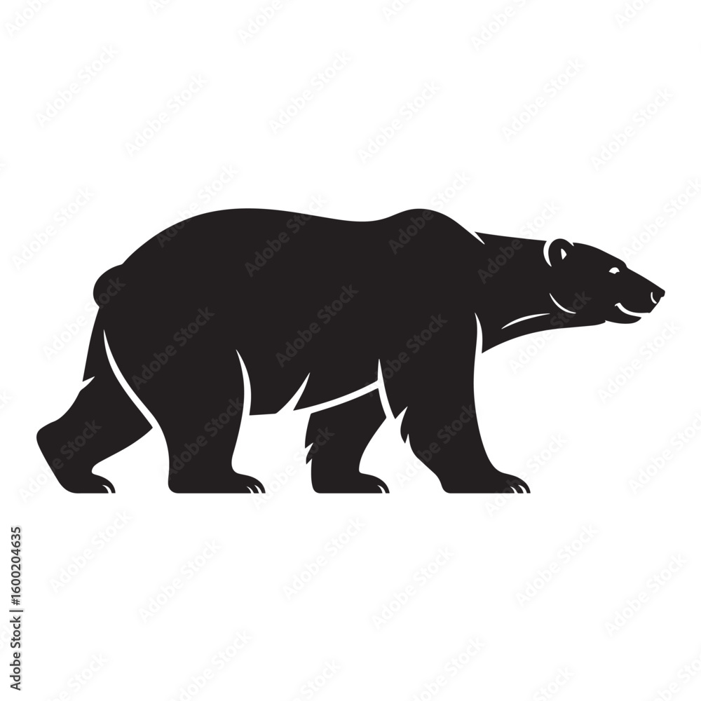 Fototapeta premium Strong Black Bear Silhouette Walking or Standing - Wild Animal Vector Illustration for Nature, Wildlife, and Outdoors Designs