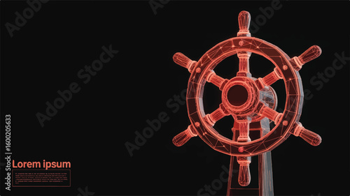 Wheel of Fortune's Command: A luminous, artistic rendering of a ship's wheel, bathed in radiant hues, against a backdrop of deep black, evokes a sense of navigation.