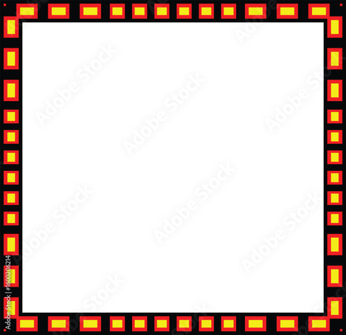 Retro marquee frame with blinking lights isolated on white background