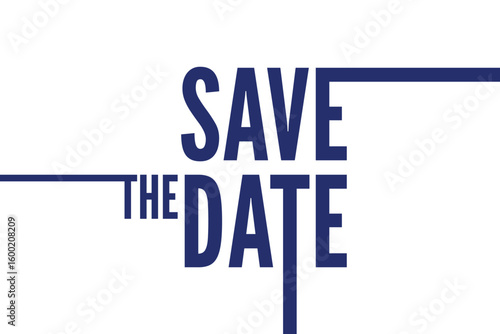 Save the Date Typography isolated Design on White Background