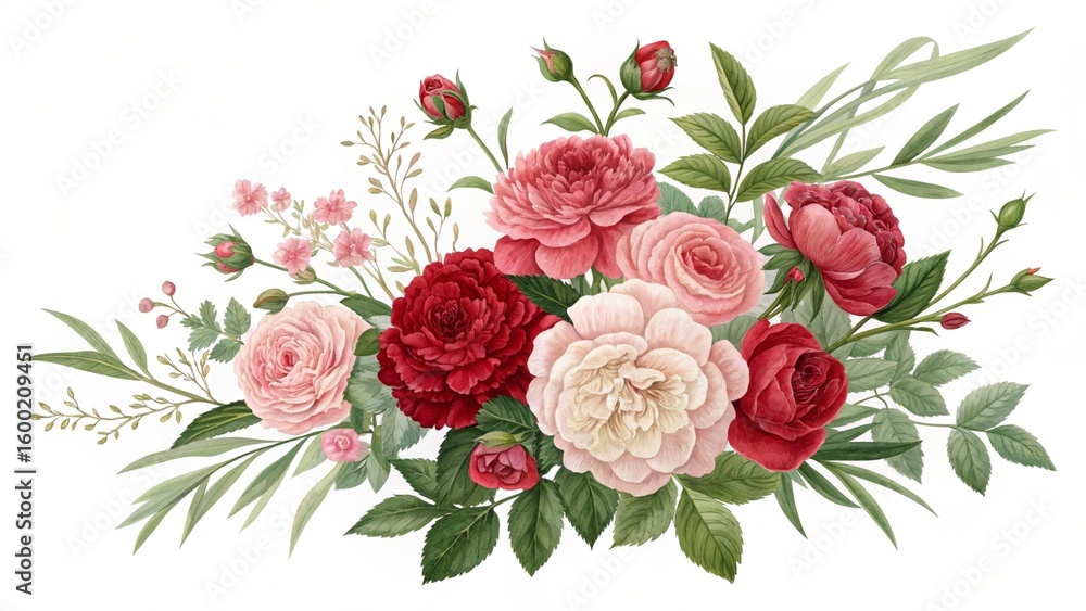 Fototapeta premium A beautiful pink rose bouquet, a symbol of love and nature's floral beauty