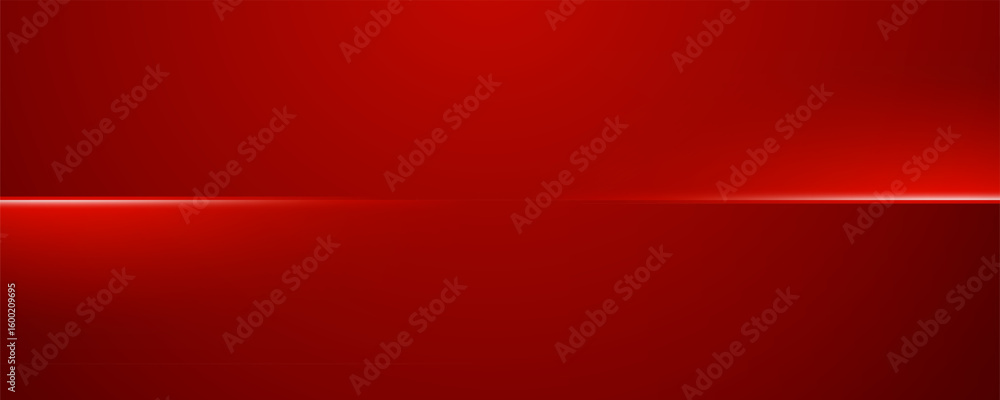 Obraz premium A vibrant red background with a subtle horizontal light strip