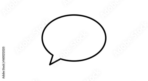 Simple circular speech bubble outline on white background