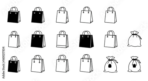 Modern Minimalist Vector Icon Collection for Shopping