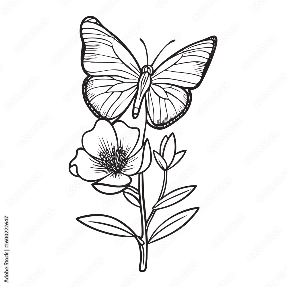 Obraz premium Butterfly and flower design for nature lovers and art enthusiasts