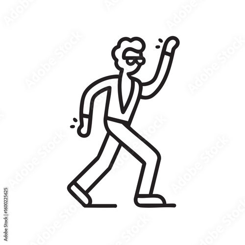 Confident man walking with style for modern design use