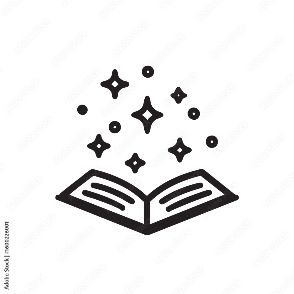 Obraz premium Magical book with sparkling creativity and inspiration concept