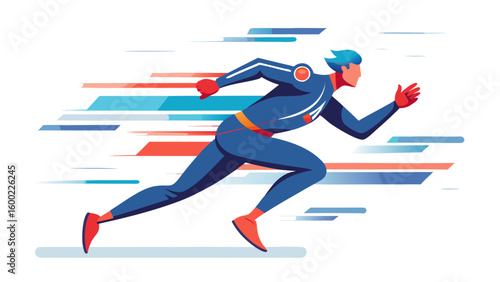 Vector Speed Runner Illustrations – Athletic Motion & Sprinting Graphics