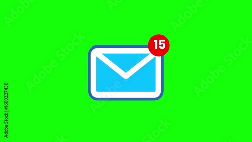 Animated Smooth Pop-Up Message Notifications for Incoming Messages for Chat Apps, Email, and Social Media | Email notification green screen
