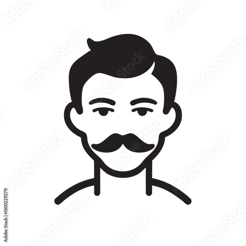 Modern design of a man with a stylish mustache for creative projects